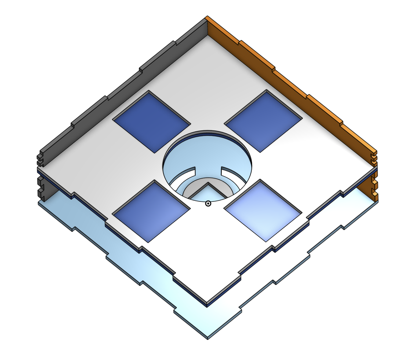 Dispensing enclosure model — top view